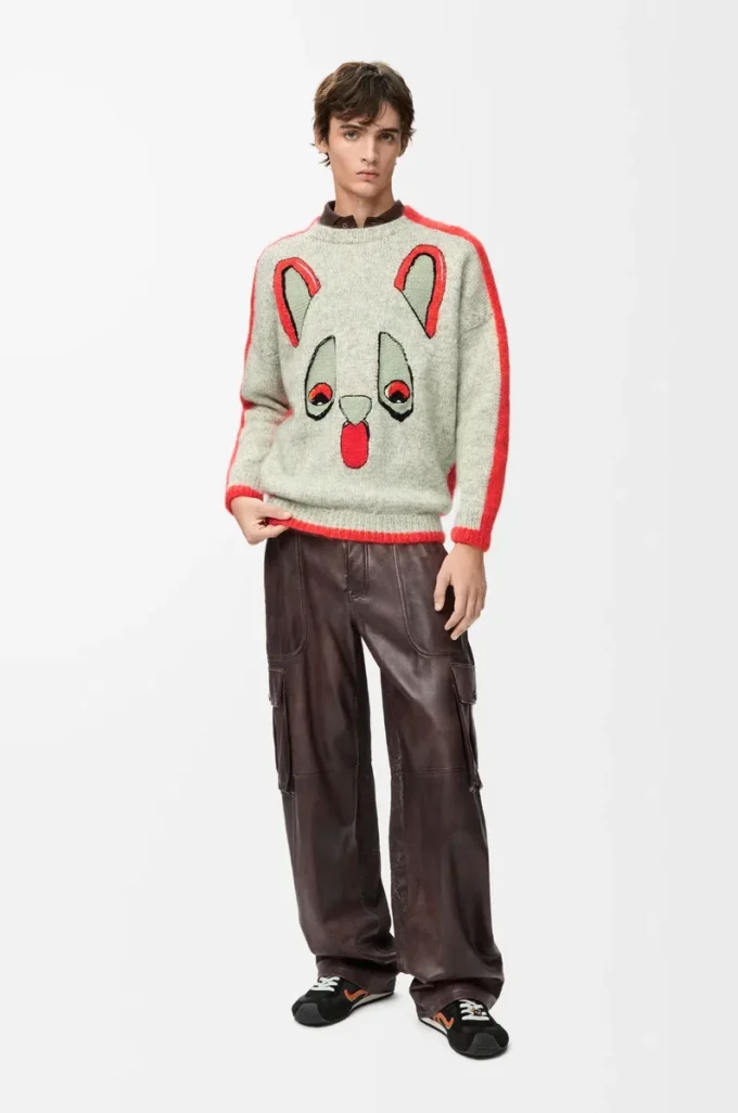 Maglione in lana Bianco/Arancione/Blu