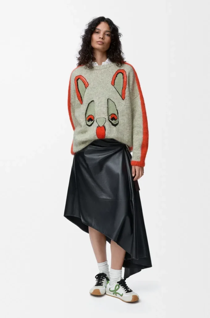 Maglione in lana Bianco/Arancione/Blu