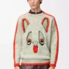 Maglione in lana Bianco/Arancione/Blu