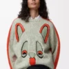 Maglione in lana Bianco/Arancione/Blu