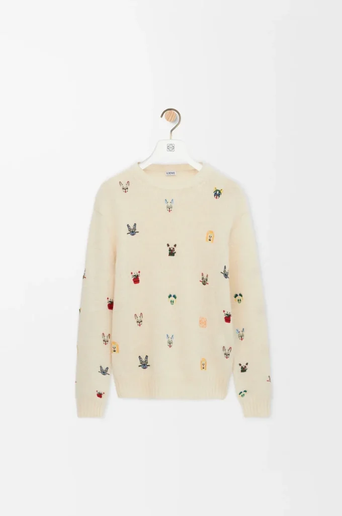 Maglione in lana Bianco/Multicolore Maglione in lana Bianco/Multicolore
