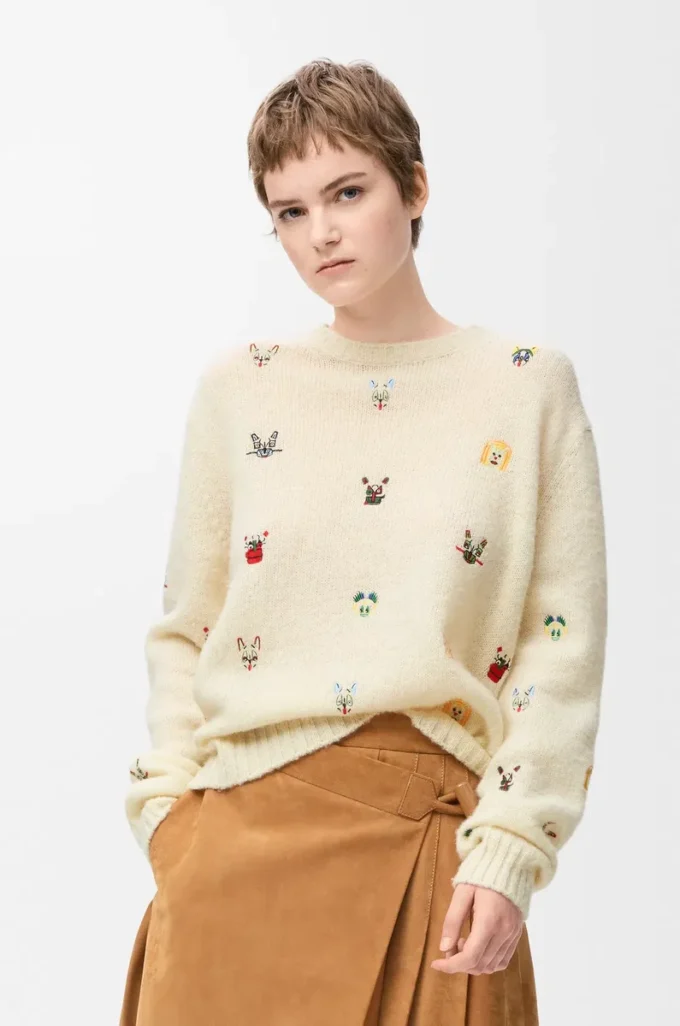 Maglione in lana Bianco/Multicolore Maglione in lana Bianco/Multicolore