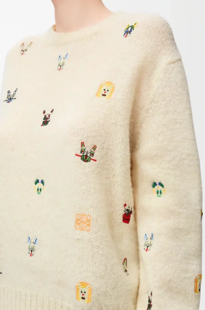Maglione in lana Bianco/Multicolore Maglione in lana Bianco/Multicolore