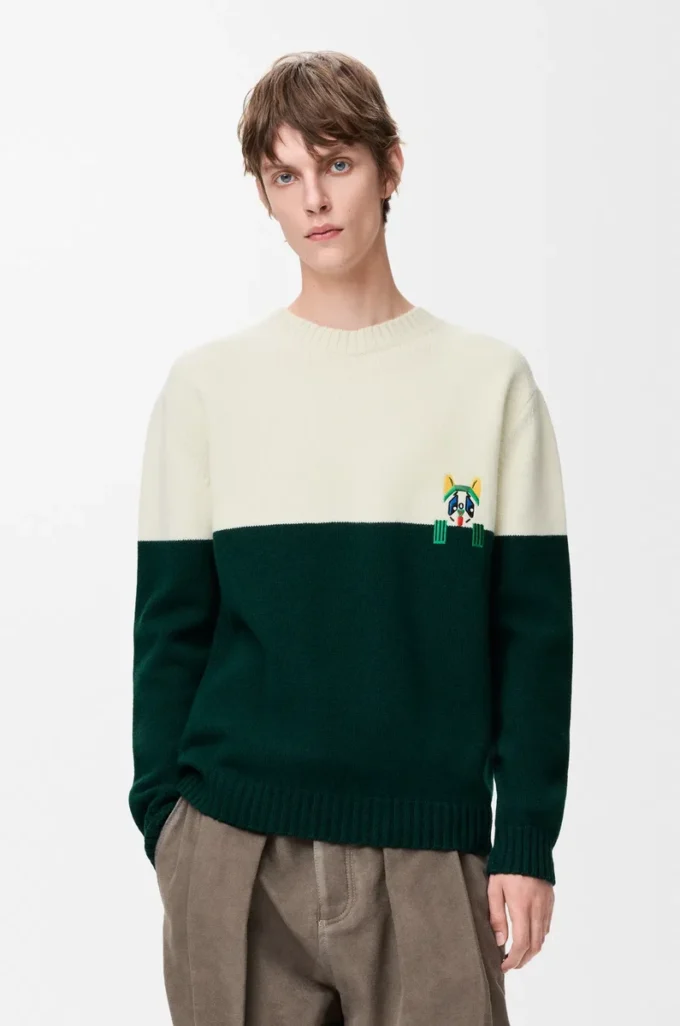 Maglione in lana Bianco/Verde
