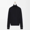 Maglione in lana blu navy/grigio