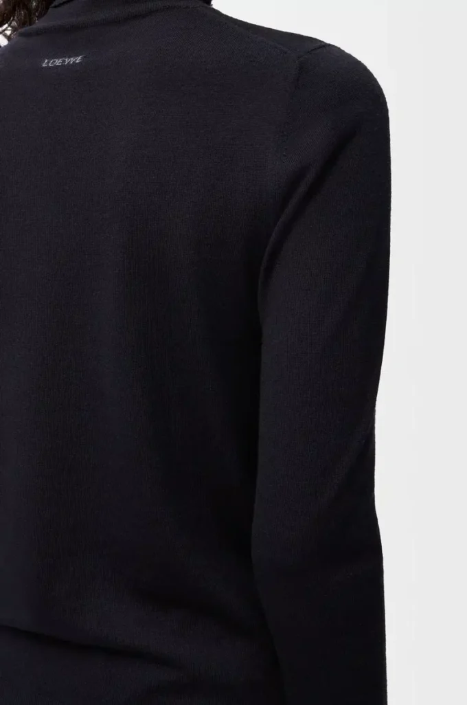 Maglione in lana blu navy/grigio