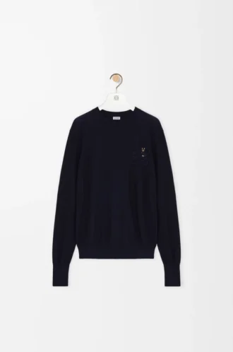 Maglione in lana blu navy scuro