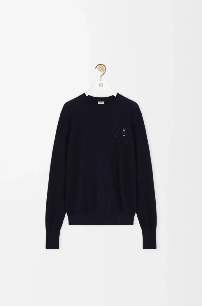 Maglione in lana blu navy scuro