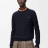 Maglione in lana blu navy scuro