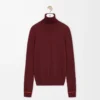 Maglione in lana bordeaux/arancione Maglione in lana bordeaux/arancione