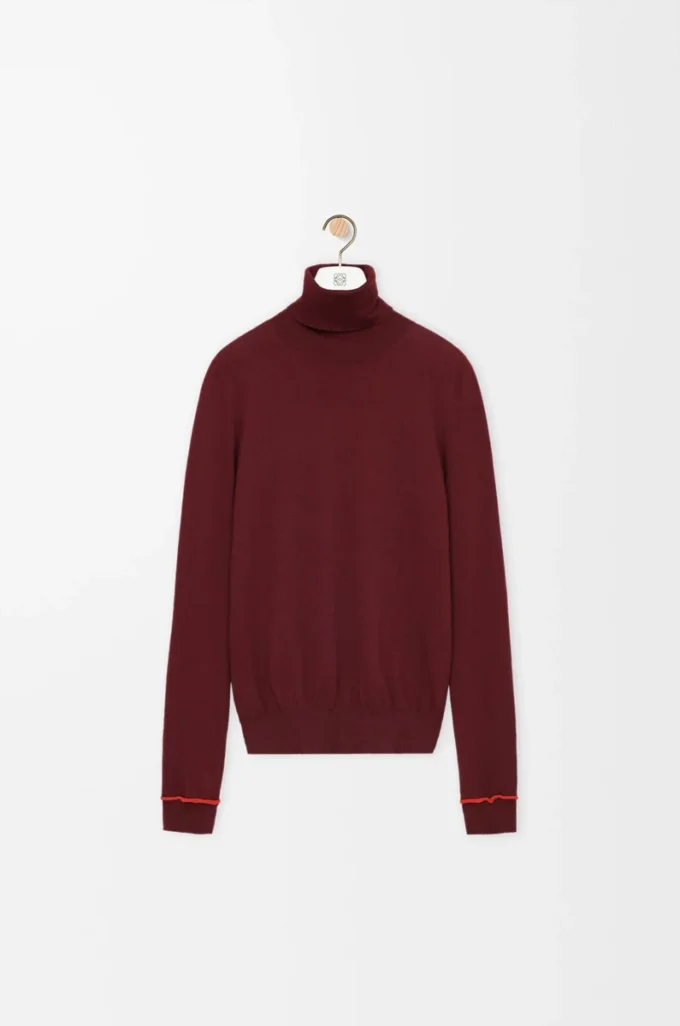 Maglione in lana bordeaux/arancione Maglione in lana bordeaux/arancione