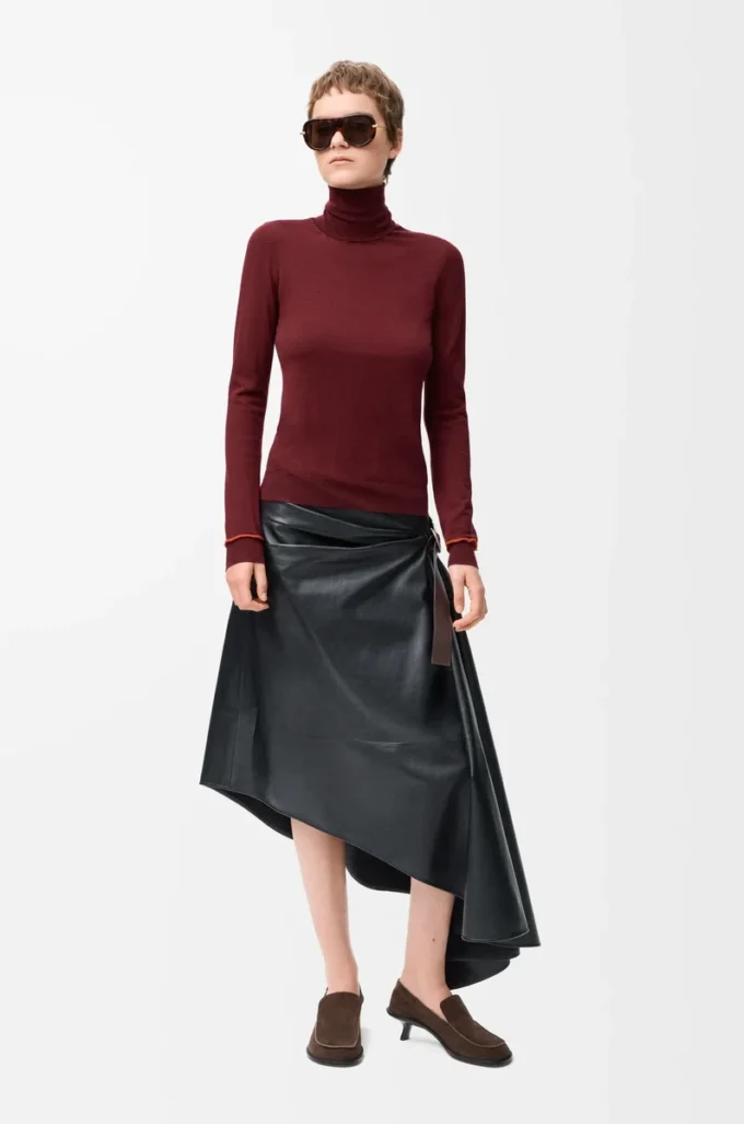 Maglione in lana bordeaux/arancione Maglione in lana bordeaux/arancione
