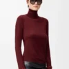 Maglione in lana bordeaux/arancione Maglione in lana bordeaux/arancione