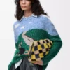 Maglione in lana e mohair blu/multicolore Maglione in lana e mohair blu/multicolore