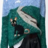 Maglione in lana e mohair blu/multicolore Maglione in lana e mohair blu/multicolore