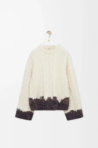 Maglione in lana Ecru/Marrone
