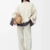 Maglione in lana Ecru/Marrone Maglione in lana Ecru/Marrone