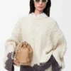 Maglione in lana Ecru/Marrone Maglione in lana Ecru/Marrone