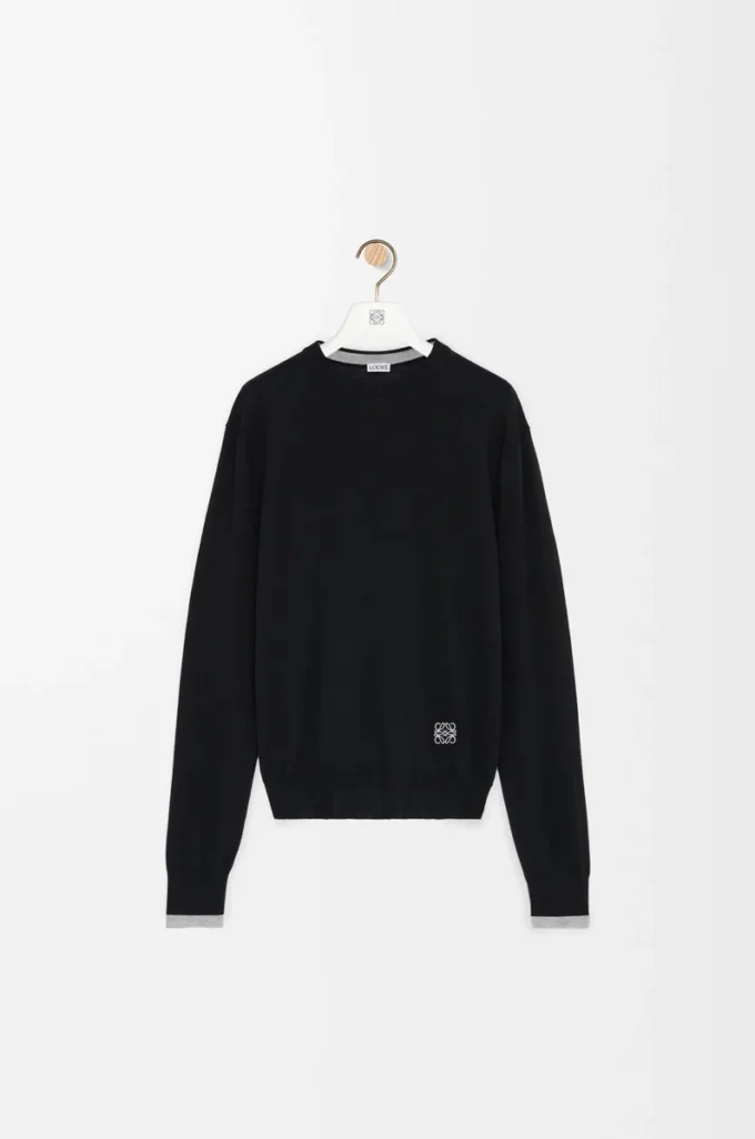 Maglione in lana nero/grigio Maglione in lana nero/grigio