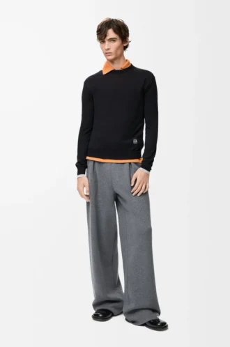 Maglione in lana nero/grigio