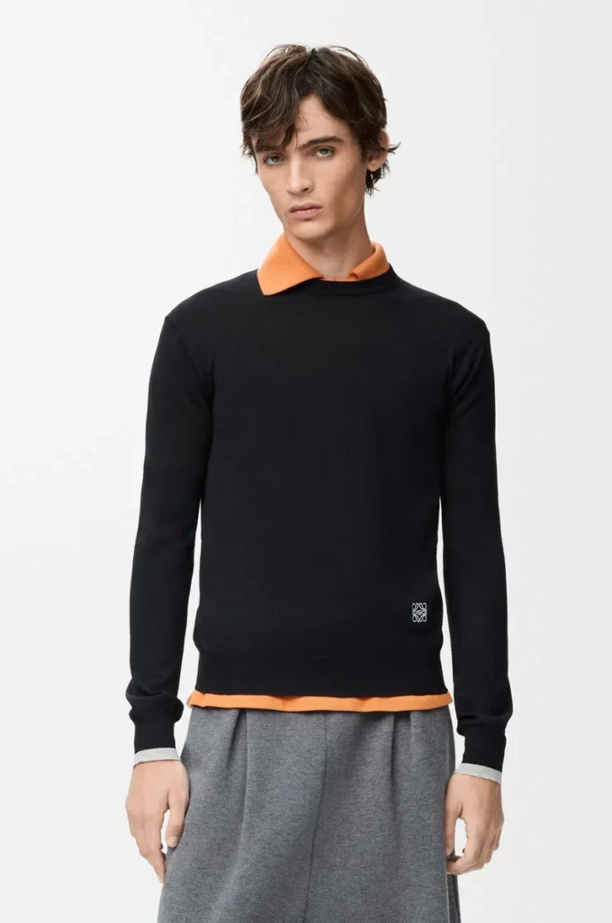 Maglione in lana nero/grigio Maglione in lana nero/grigio