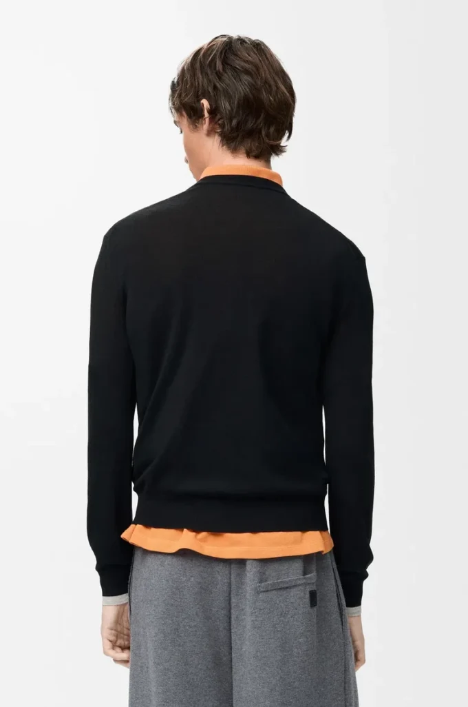 Maglione in lana nero/grigio Maglione in lana nero/grigio