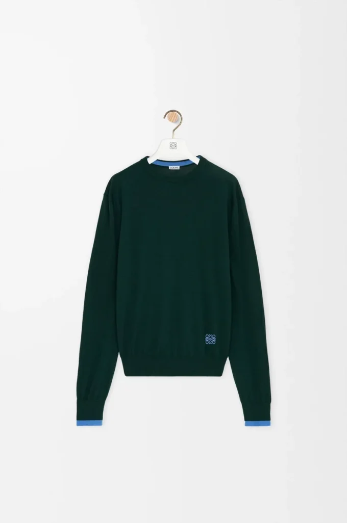 Maglione in lana Verde/Blu