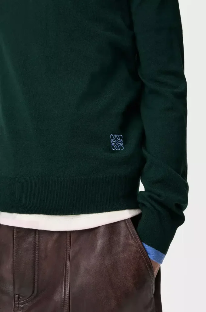 Maglione in lana Verde/Blu
