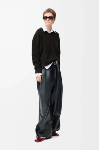 Maglione in lana verde kaki