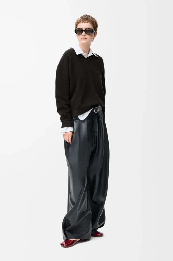Maglione in lana verde kaki