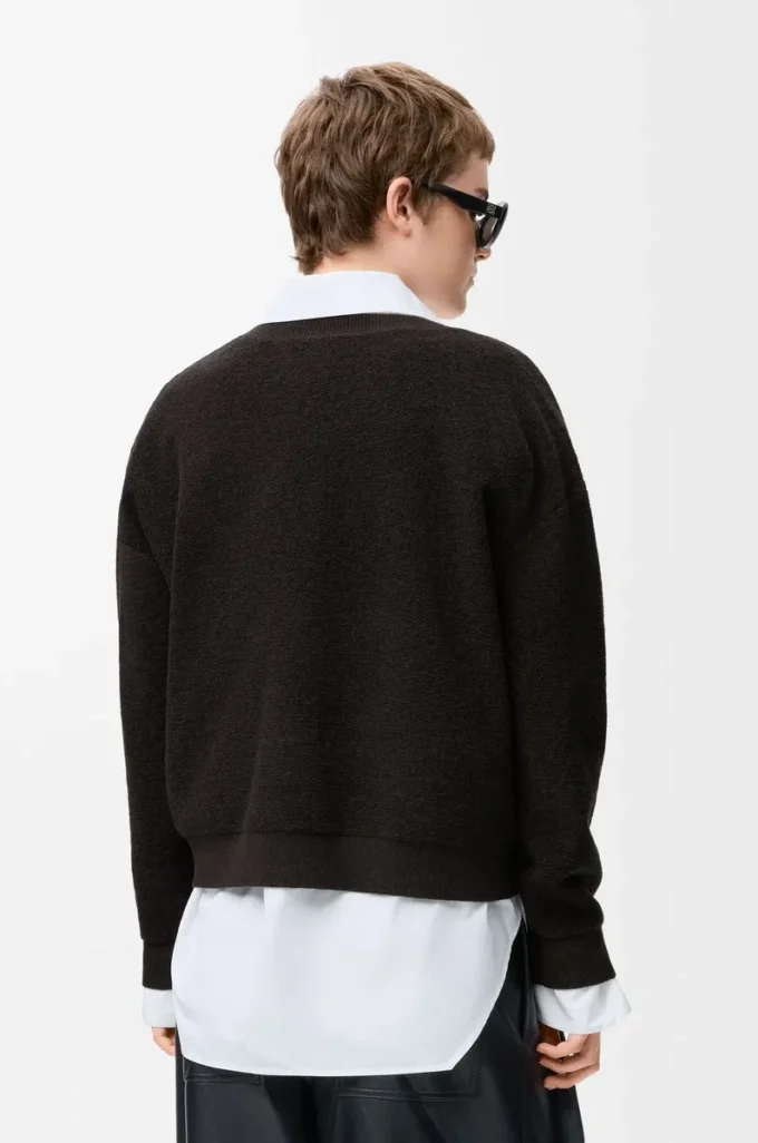 Maglione in lana verde kaki
