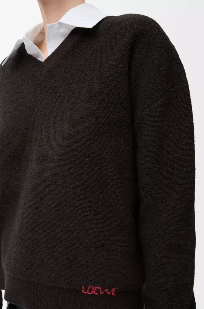 Maglione in lana verde kaki