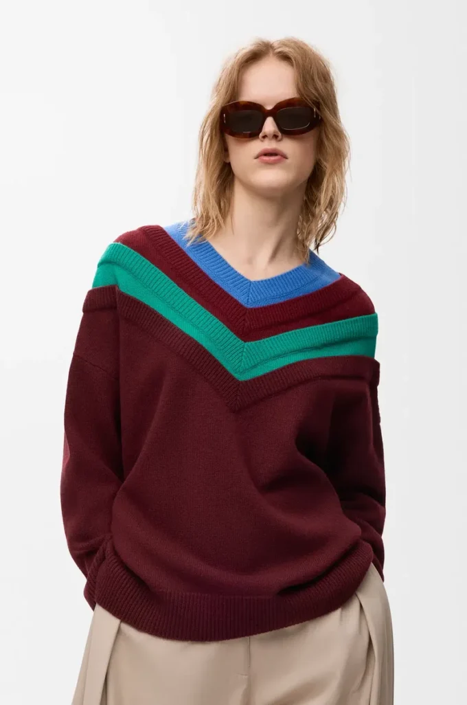 Maglione in lana Verde/Rosso/Multicolore Maglione in lana Verde/Rosso/Multicolore