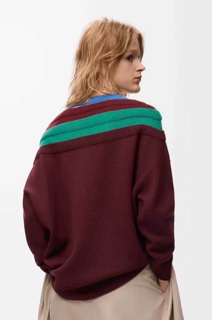 Maglione in lana Verde/Rosso/Multicolore Maglione in lana Verde/Rosso/Multicolore