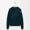 Maglione in lana Verde scuro/Multicolore