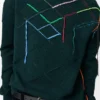 Maglione in lana Verde scuro/Multicolore