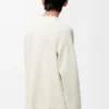 Maglione in misto cotone bianco/grigio chiaro