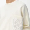 Maglione in misto cotone bianco/grigio chiaro