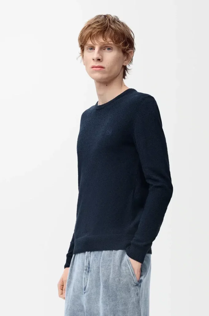 Maglione in misto cotone blu navy Maglione in misto cotone blu navy