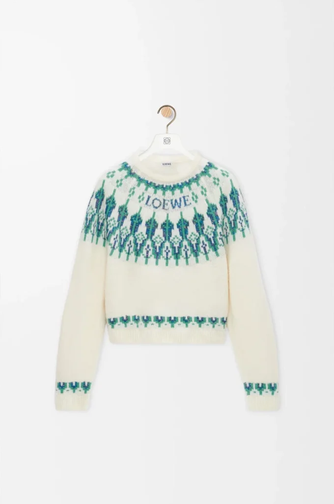 Maglione in misto lana Bianco/Menta