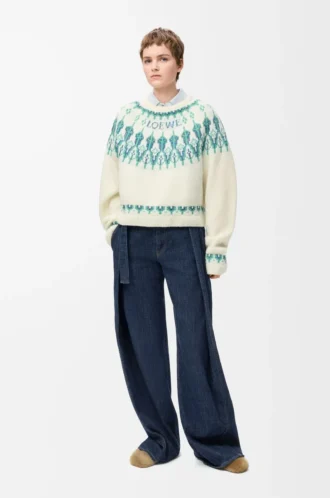 Maglione in misto lana Bianco/Menta