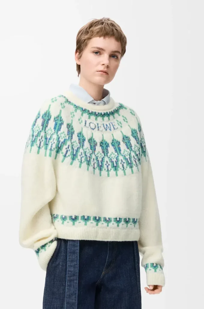 Maglione in misto lana Bianco/Menta