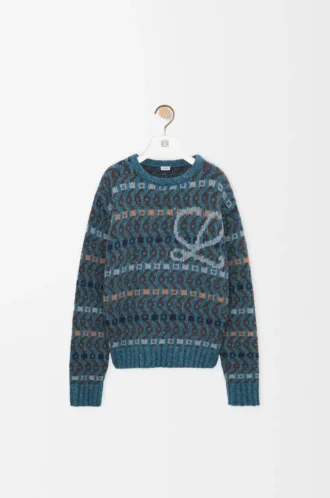 Maglione in misto lana Blu/Multicolore Maglione in misto lana Blu/Multicolore