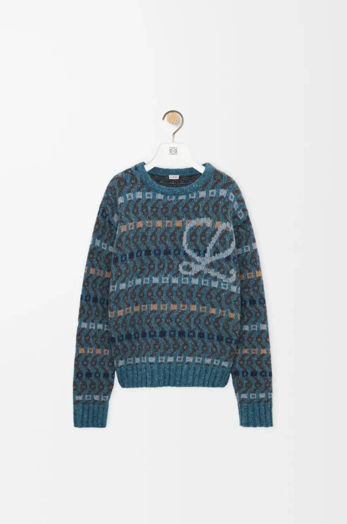 Maglione in misto lana Blu/Multicolore