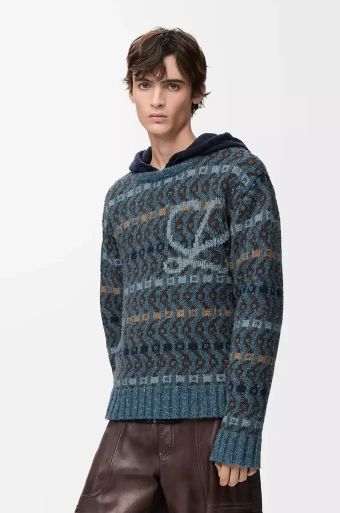 Maglione in misto lana Blu/Multicolore