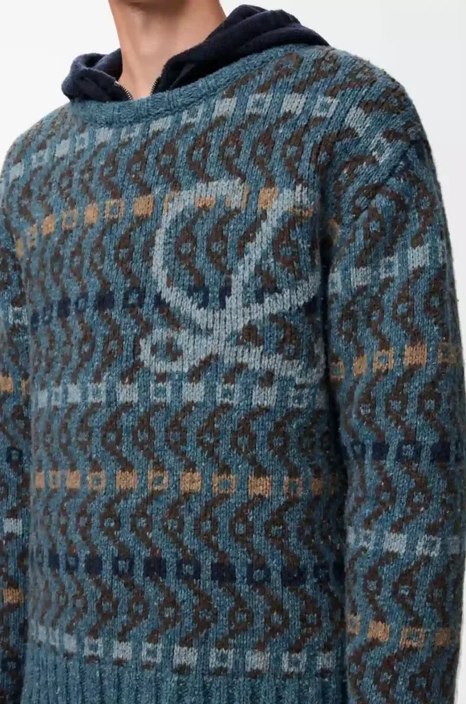 Maglione in misto lana Blu/Multicolore