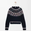 Maglione in misto lana Blu navy/Multicolore Maglione in misto lana Blu navy/Multicolore