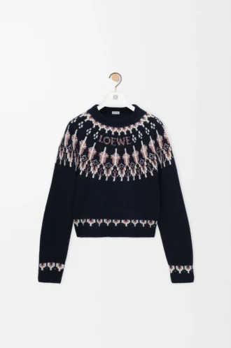 Maglione in misto lana Blu navy/Multicolore