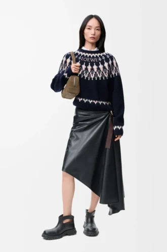 Maglione in misto lana Blu navy/Multicolore
