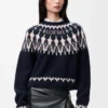 Maglione in misto lana Blu navy/Multicolore Maglione in misto lana Blu navy/Multicolore